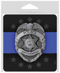 Police badge with blue line large 4" x 4.25" vinyl sticker