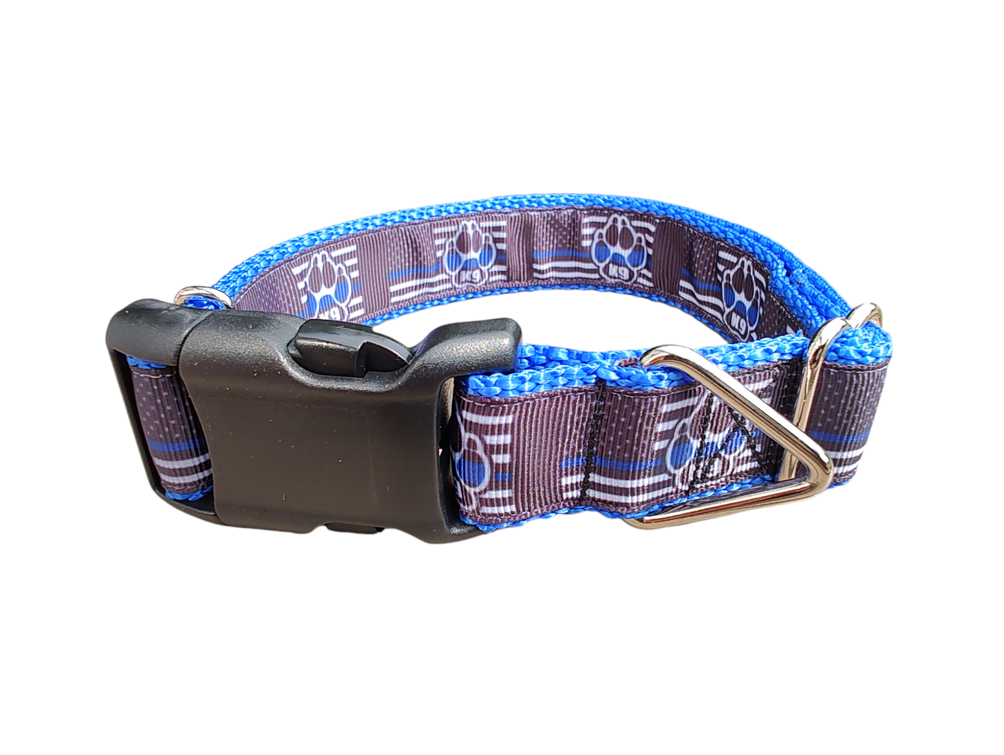 K9 Police Dog Flag Nylon Dog Collar: Large