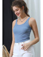 Solid Rib Knit Basic Cami Tank Top