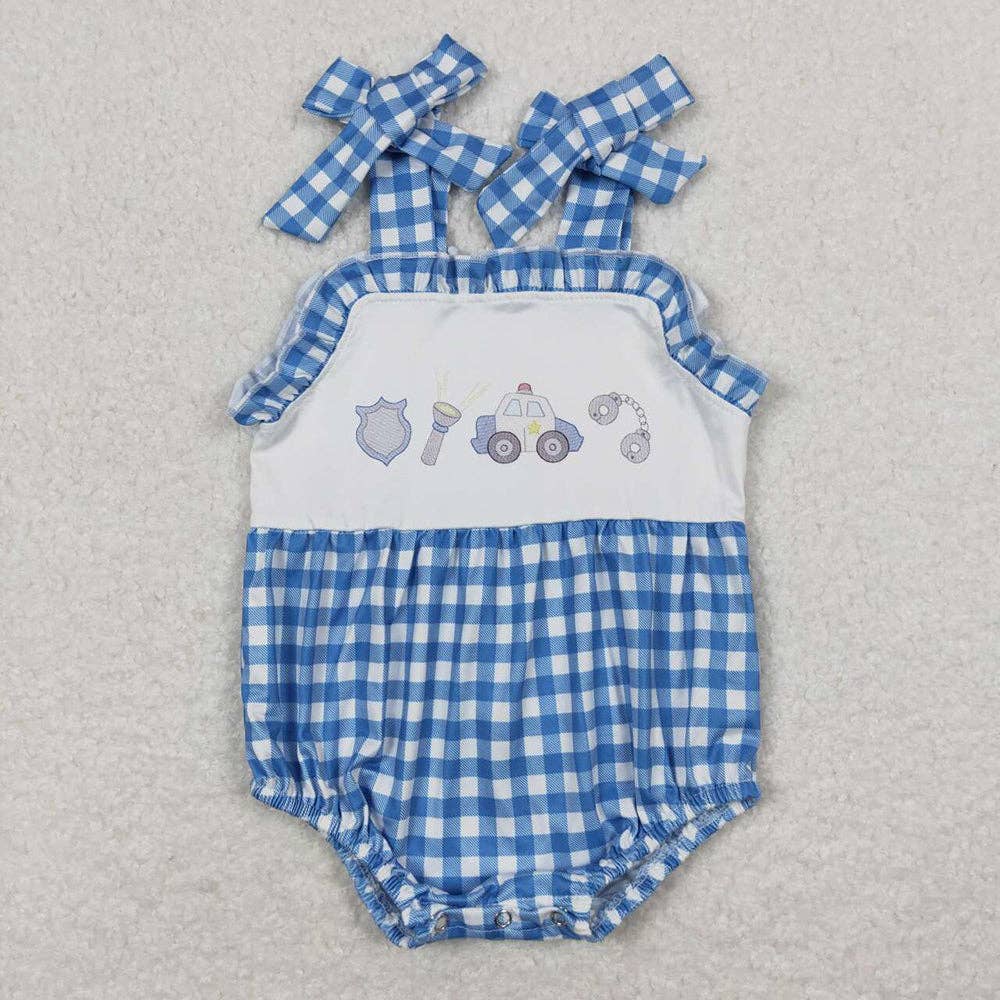 Baby Girls Police Blue Sibling Designs Rompers Outfits Clothes Sets: 3T / Girls Set