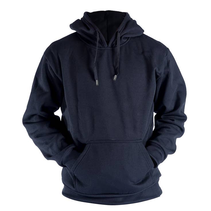 Men's Fleece Lined Pullover Hoodie: Navy / S