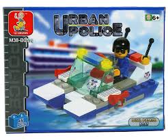 Urban Police Dual Patrol Boat Building Brick Kit (45 Pcs)