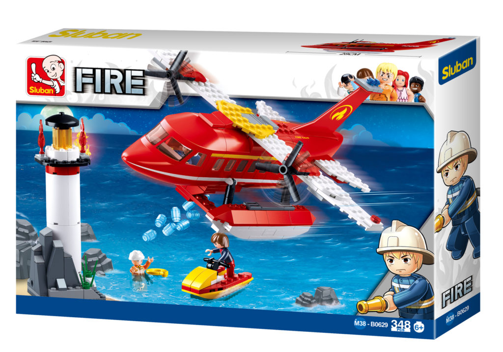 Firefighting Water-Plane Building Brick Kit - 348 Pcs