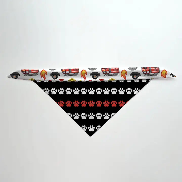 Firefighter Reversible Tie-On Dog Bandana