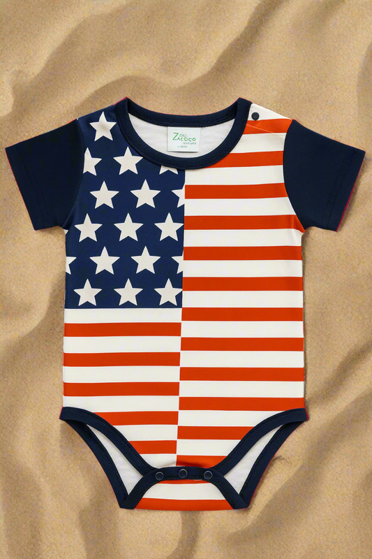 America Flag Cotton Baby Romper: