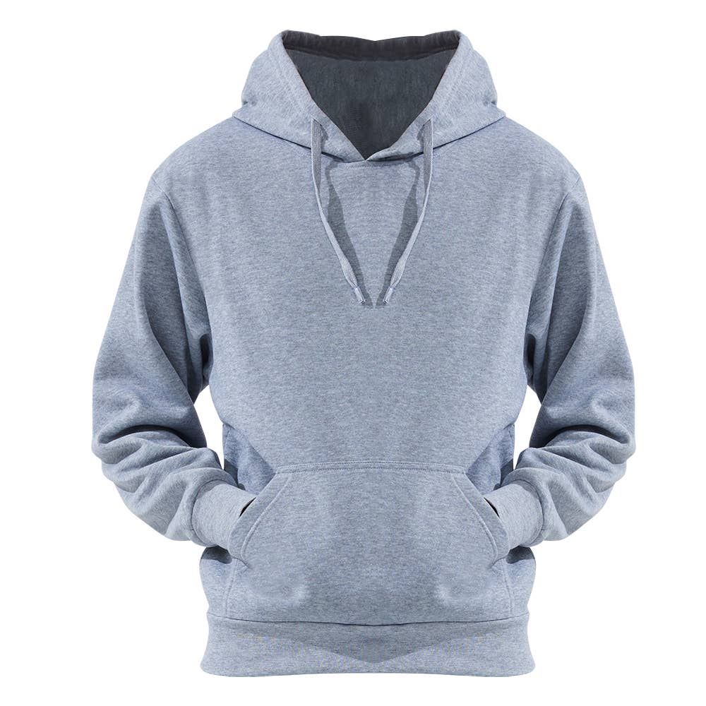 Men's Fleece Lined Pullover Hoodie: Navy / L