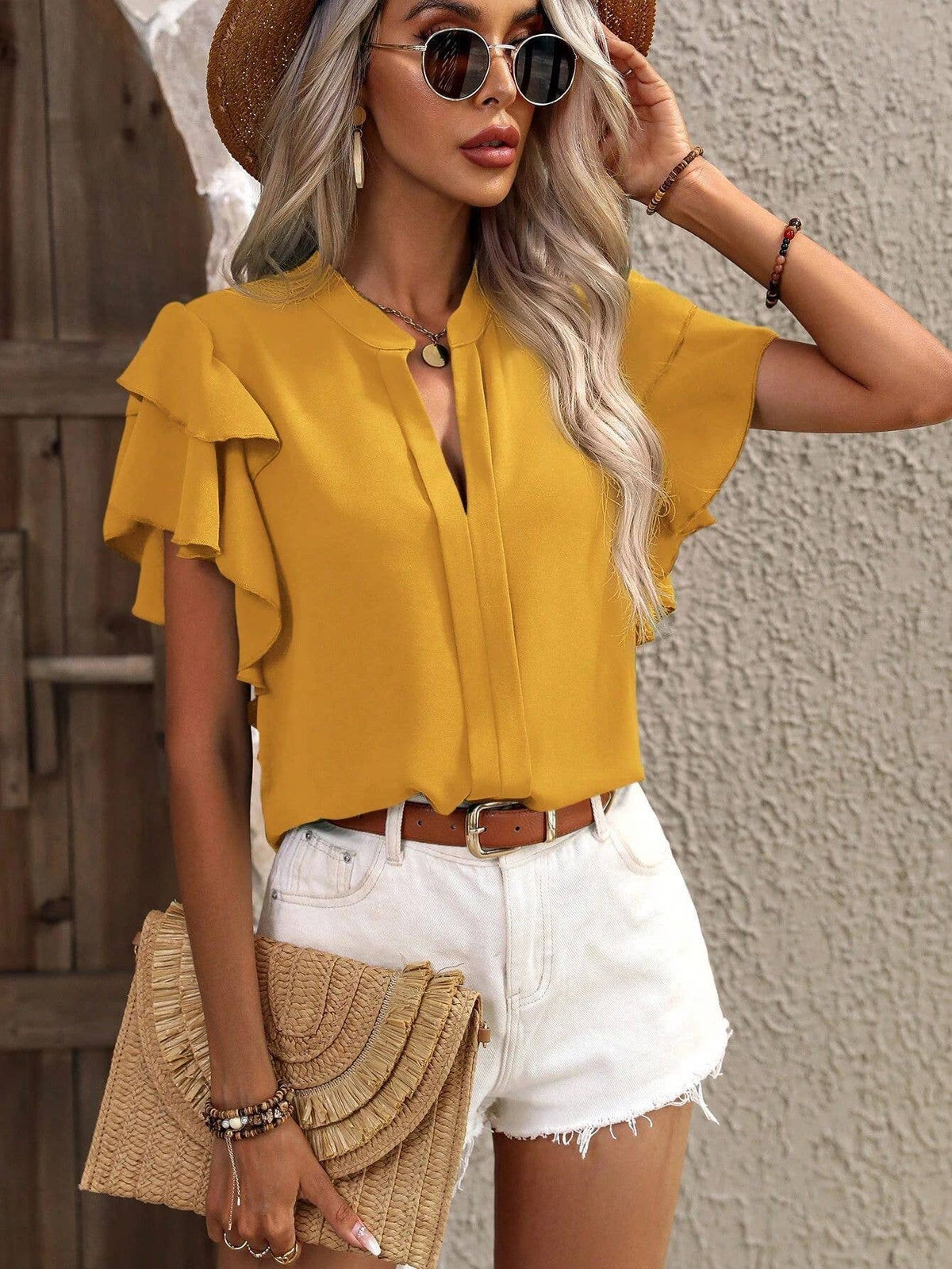 Hello, Gorgeous Ruffle Sleeve Blouse
