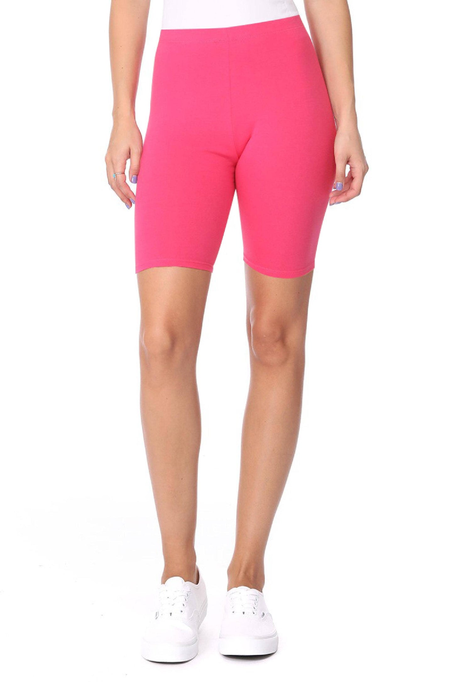 Women's Solid Casual Cotton Stretch Basic Biker Shorts: Black / X-Large