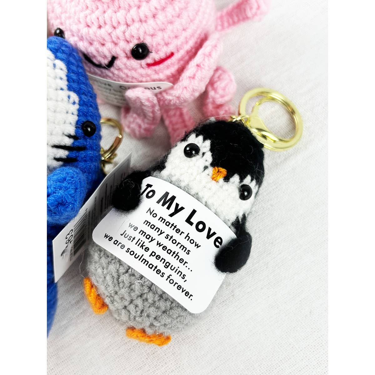 Positive Crochet Animal Keychain