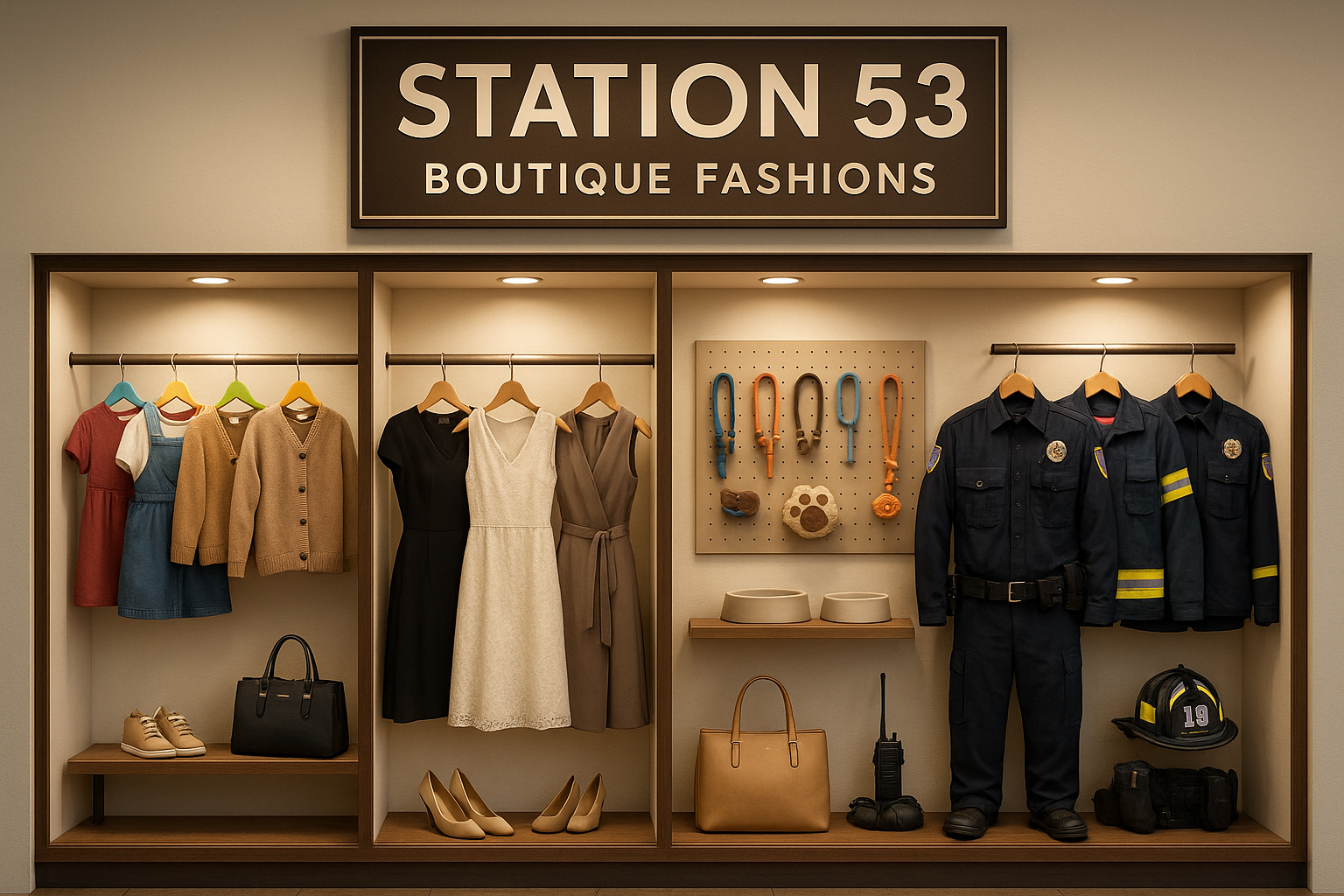 Station 53 Boutique Fashions kids, ladies, pet and Uniforms and gear for first responders